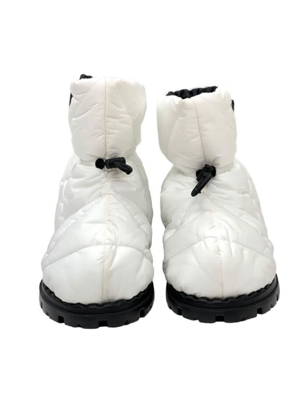 Prada Boots Short Snow Shoes Logo Nylon White - Picture 3 of 11